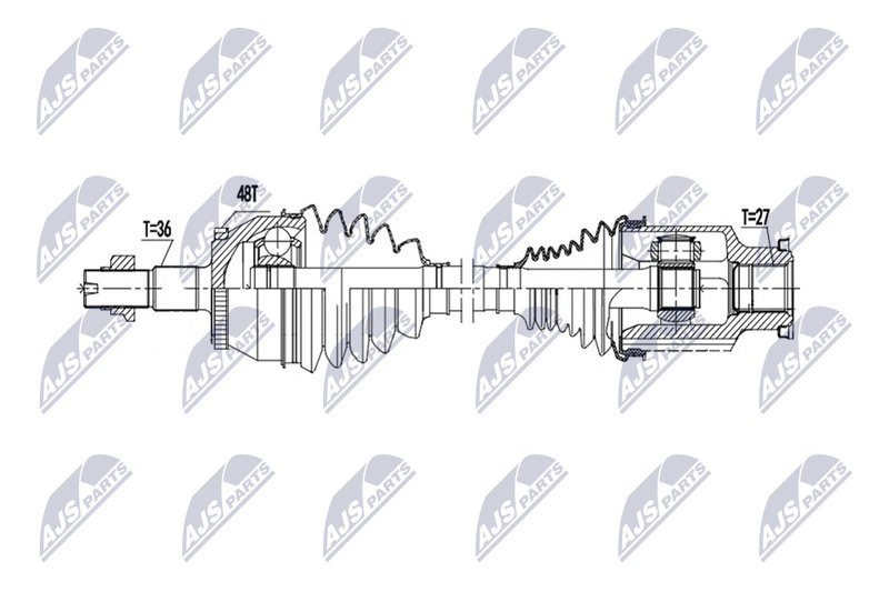 Planetara MG HS 1.5 T 2018-; partea dreapta, cutie viteze automata; 10486540; NTY, aftermarket