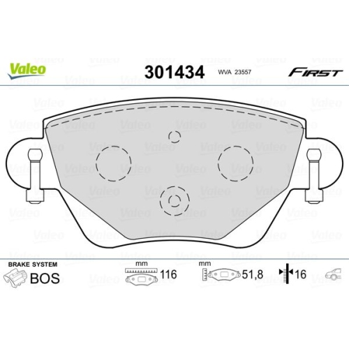 VALEO set placute frana,frana disc FIRST