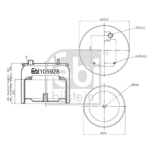 FEBI BILSTEIN Burduf, suspensie pneumatica