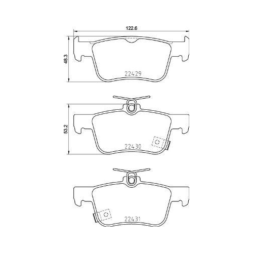 Placute frana Honda Civic X Liftback (Fc Fk) 09.16-, Civic X Sedan (Fc) 09.15-, Civic Xi Liftback (Fl) 01.21-, E (Zc7) 09.19-, Spate, BREMBO