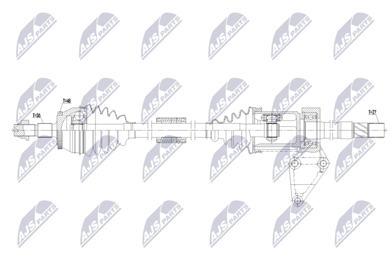 Planetara MG HS 1.5 T Hybrid, eHS 1.5 T 2019-; partea din fata, dreapta, cutie viteze automata; 10416556; NTY, aftermarket