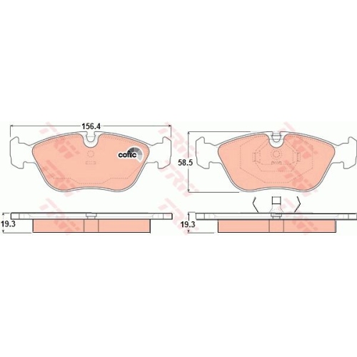 Placute frana TRW GDB1159, Fata