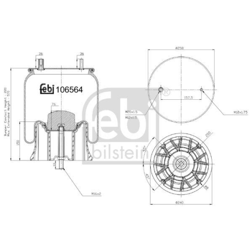 FEBI BILSTEIN Burduf, suspensie pneumatica