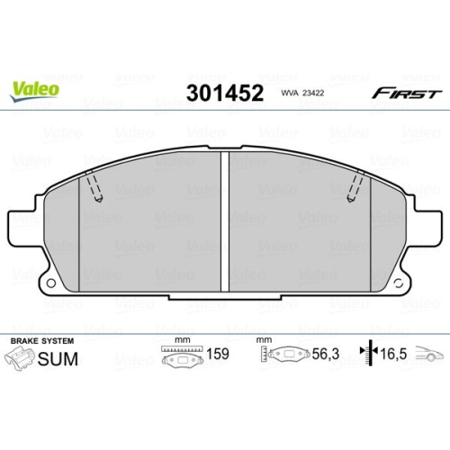 VALEO set placute frana,frana disc FIRST