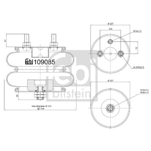 FEBI BILSTEIN Burduf, suspensie pneumatica