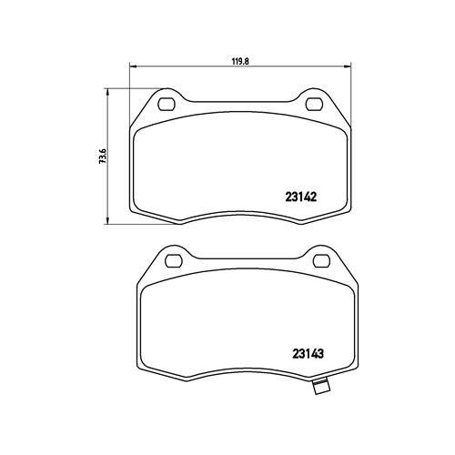 Placute frana Honda Integra Coupe (Dc5) 08.01-; Nissan 350z Coupe (Z33) 09.02-12.09, 350z Roadster (Z33) 09.02-12.09, Fata, BREMBO