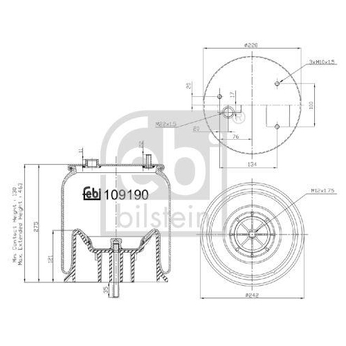FEBI BILSTEIN Burduf, suspensie pneumatica