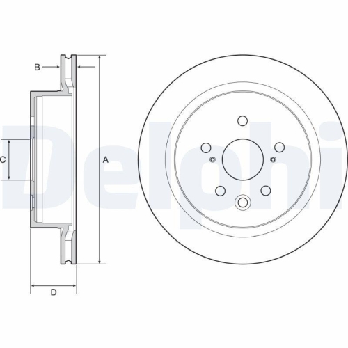 Set discuri frana Lexus Gs ( L1 ), Rc ( C1 ), 200t (ARL10_), 300 (ARL10_), 300 (ASC10_), 300h (AVC10_), punte spate, 310x22, ventilat, DELPHI