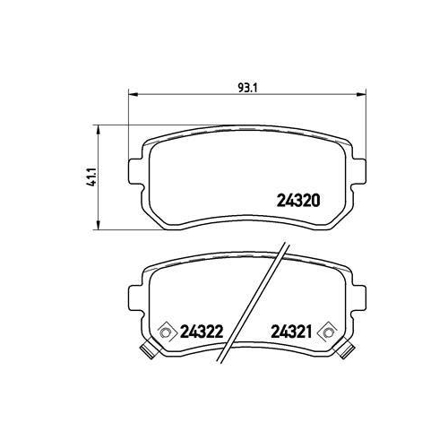 Placute frana Hyundai Accent 3 (Mc) 08.05-12.10, Accent 4 Sedan (Rb) 08.10-; Kia Rio 2 (Jb) 03.05-12.11, Sportage 2 (Je Km) 09.04-05.11, Spate, BREMBO