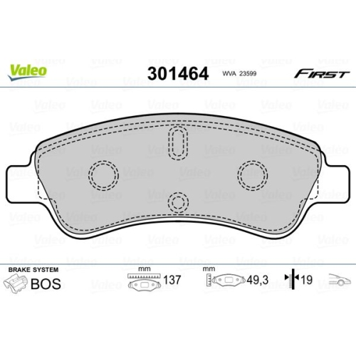 VALEO set placute frana,frana disc FIRST