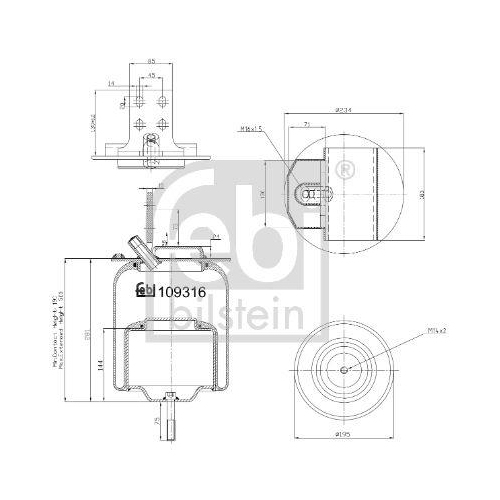 FEBI BILSTEIN Burduf, suspensie pneumatica