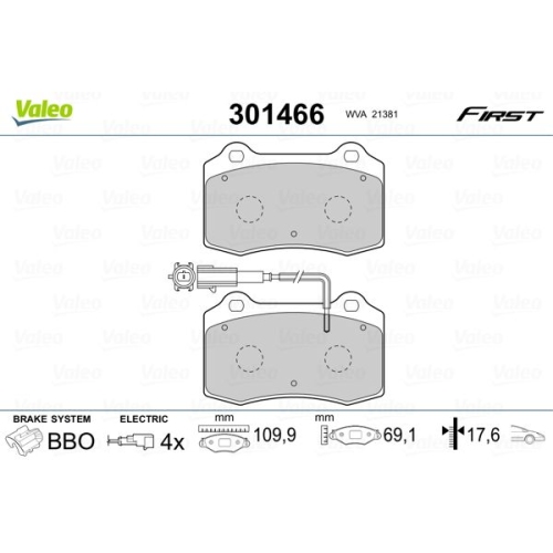 VALEO set placute frana,frana disc FIRST