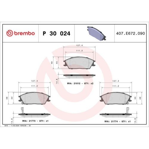Placute frana Hyundai Accent I (X-3) 05.94-12.02, Accent 2 (Lc) 09.99-12.12, Accent 2 Saloon (Lc) 09.99-11.17, Accent Sedan (X-3) 04.94-01.00, Getz (Tb) 06.01-01.11, Lantra I (J-1) 10.90-11.95, Pony (X-2) 10.89-01.95, Pony / Excel Sedan (X-2) 04.89-01.95,