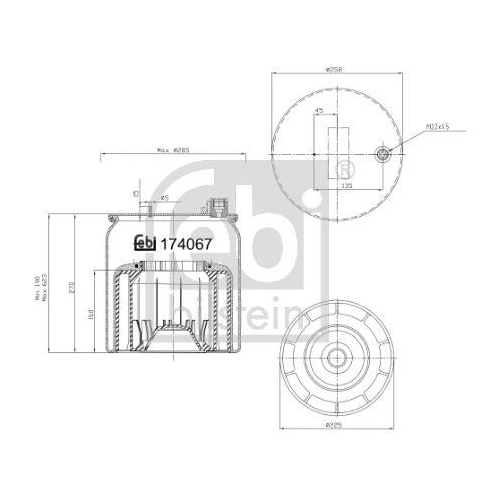 FEBI BILSTEIN Burduf, suspensie pneumatica