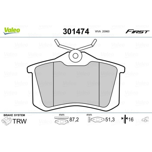 VALEO set placute frana,frana disc FIRST