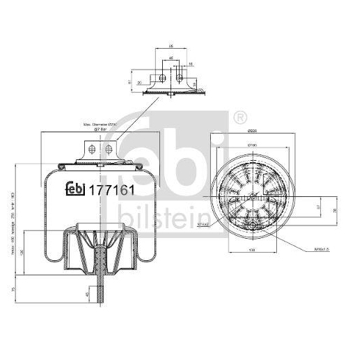 FEBI BILSTEIN Burduf, suspensie pneumatica