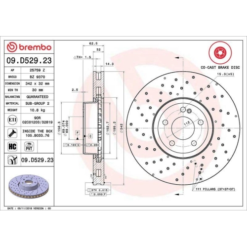 Set disc frana Mercedes Clasa C (W205) 07.13-02.23, Clasa C Convertible (A205) 06.16-04.23, Clasa C Coupe (C205) 10.15-04.23, Clasa C T-Model (S205) 09.14-02.23, Cls (C257) 12.17-, Clasa E (W213) 01.16-, Clasa E All-Terrain (S213) 01.17-10.23, Clasa E Con