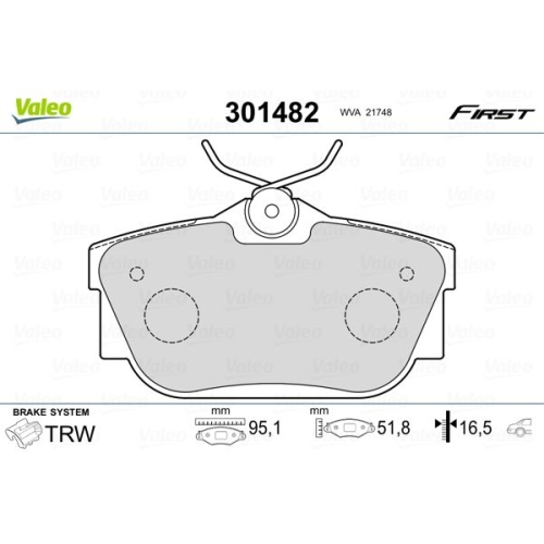 VALEO set placute frana,frana disc FIRST