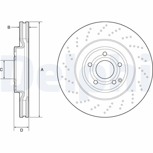 Disc frana Mercedes Cls (C218), Cls Shooting Brake (X218), punte fata, 344x32, ventilat, DELPHI