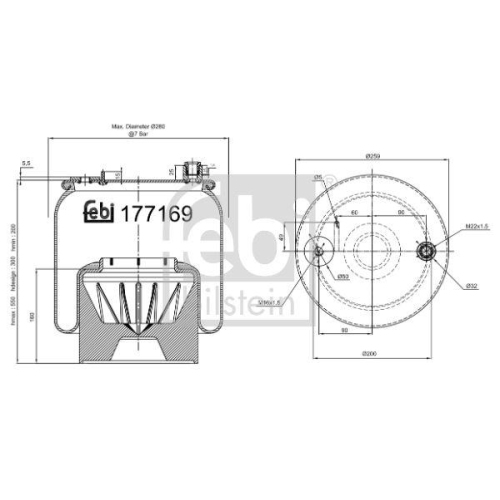 FEBI BILSTEIN Burduf, suspensie pneumatica