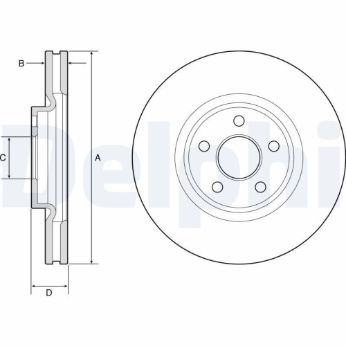 Disc frana Ford Edge, Galaxy 3 (Ck) 01.15-, Galaxy Mk 3 Van (Ck), S-Max (Cj, punte fata, 316x32, ventilat, DELPHI