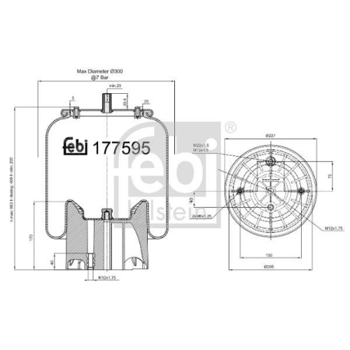 FEBI BILSTEIN Burduf, suspensie pneumatica
