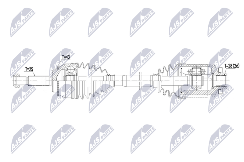 Planetara Mitsubishi Outlander I 2.0, 2.4 2003-2006; partea din fata, dreapta, cutie viteze manuala / automata; MR580470; NTY, aftermarket