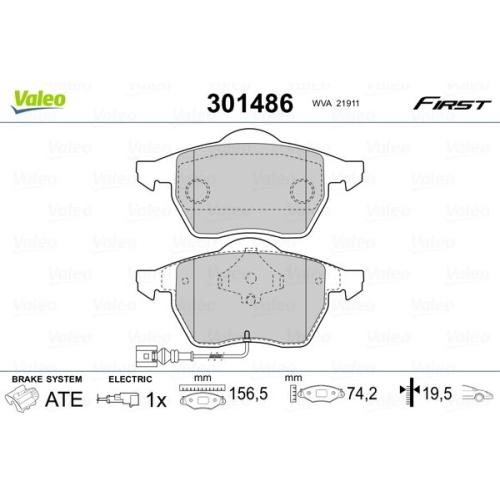 VALEO set placute frana,frana disc FIRST