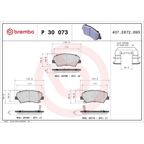 Placute frana Hyundai Elantra 5 Sedan (Md, I30 (Gd), I30 (Pde, I30 Coupe, I30 Estate (Gd), I30 Estate (Pde), I30 Estate Van (Gde, I30 Hatchback Van (Gde), Veloster (Fs); Kia Cee`D Sportswagon (Jd), Ceed (Cd), Ceed (Jd), Ceed Estate Van (Cd), Ceed Estate V