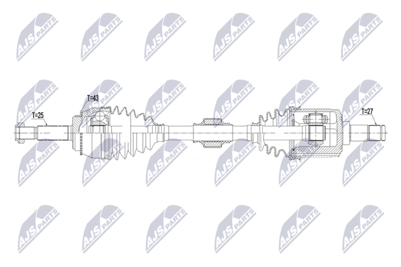 Planetara Mitsubishi Outlander I 2.0, 2.4 2003-2006; partea din fata, stanga, cutie viteze manuala / automata; MR580861; NTY, aftermarket