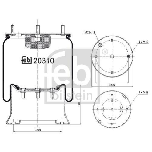 FEBI BILSTEIN Burduf, suspensie pneumatica