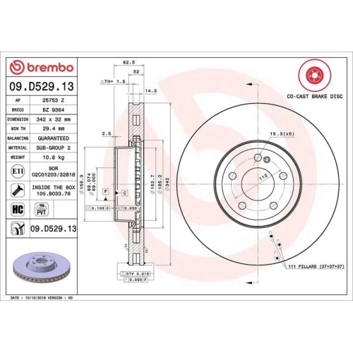 Set disc frana Mercedes Clasa C Convertible (A205) 06.16-04.23, Cls (C257) 12.17-, Clasa E (W213) 01.16-, Clasa E Convertible (A238) 06.17-, Clasa E Coupe (C238) 12.16-, Clasa E T-Model (S213) 07.16-10.23, Glc (X253) 06.15-06.22, Glc Coupe (C253) 06.16-03