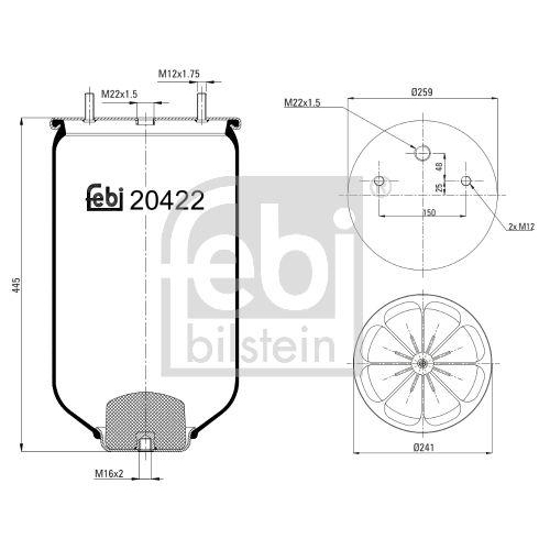 FEBI BILSTEIN Burduf, suspensie pneumatica