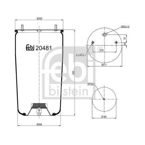 FEBI BILSTEIN Burduf, suspensie pneumatica