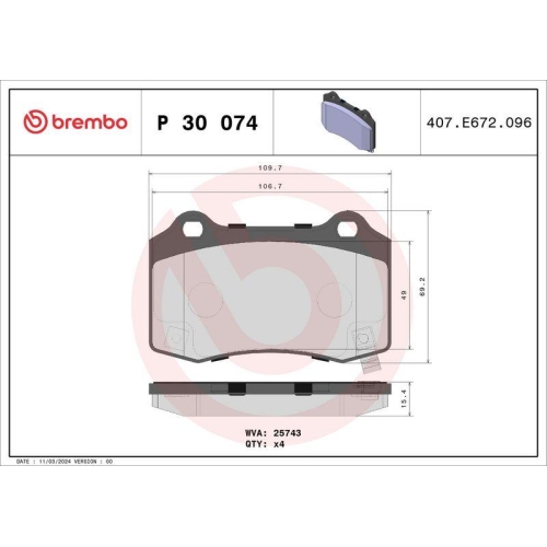 Placute frana Hyundai Genesis Coupe 01.08-; Jeep Grand Cherokee 4 (Wk Wk2) 06.10-, Grand Cherokee Van (Wk2) 06.10-; Tesla Model S (5yjs) 09.12-, Model X (5yjx) 09.13-, Spate, BREMBO