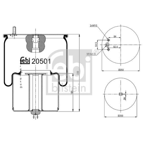 FEBI BILSTEIN Burduf, suspensie pneumatica