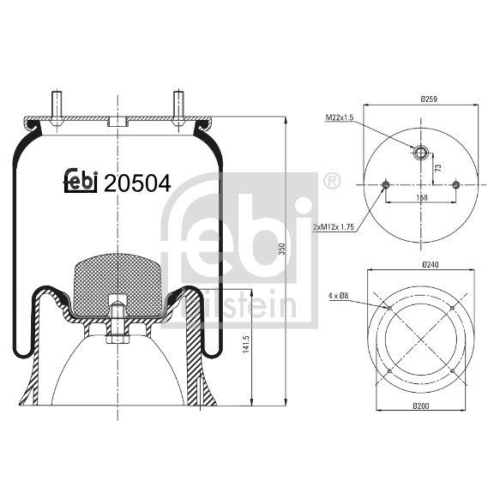 FEBI BILSTEIN Burduf, suspensie pneumatica