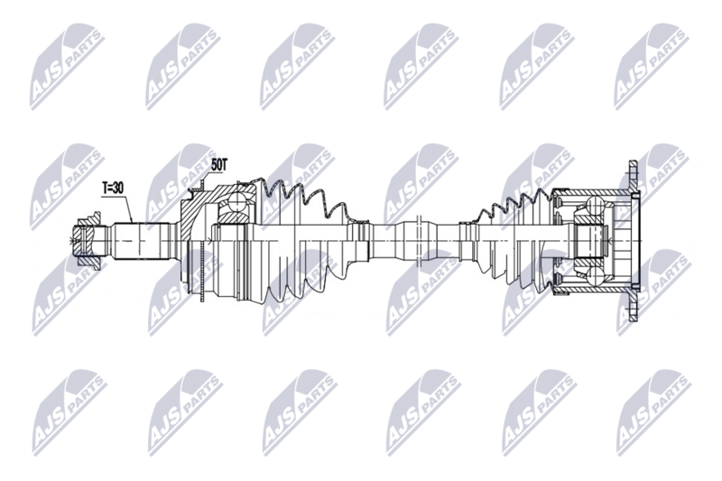 Planetara Mitsubishi Pajero IV 3.0, 3.8, 3.2 DID 2006-; partea din fata, dreapta, cutie viteze manuala / automata; 3815A196; NTY, aftermarket