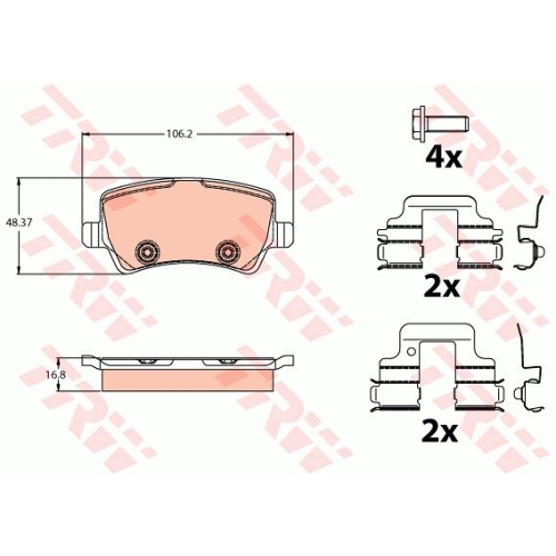 Placute frana TRW GDB2125, Spate