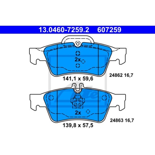 Placute frana Mercedes Cls (C218), 01.2011-2018, Clasa E (W212), 01.2009-, Clasa E T-Model (S212), 08.2009-, ATE