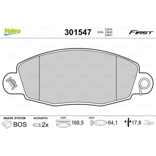 VALEO set placute frana,frana disc FIRST