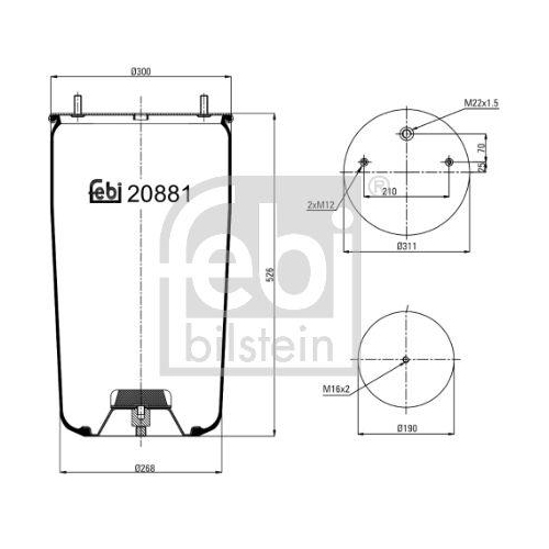 FEBI BILSTEIN Burduf, suspensie pneumatica