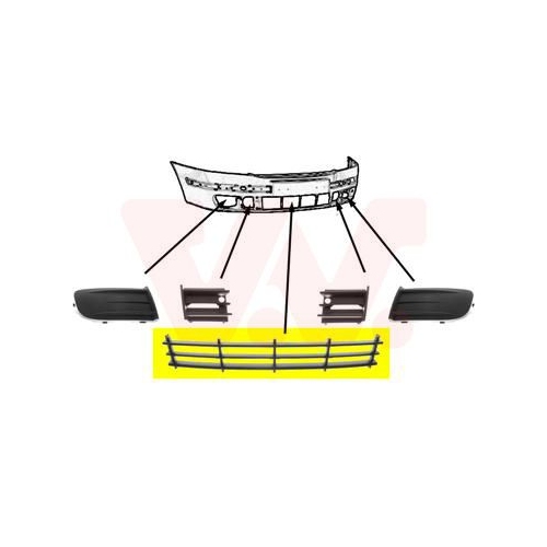 Grila bara protectie Skoda Octavia 2 (1z3) Van Wezel 7622590, parte montare : fata