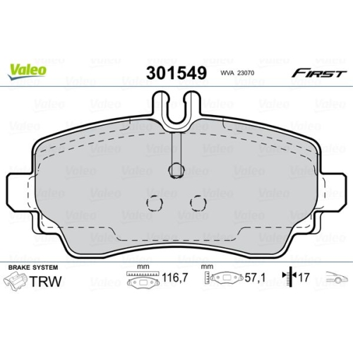 VALEO set placute frana,frana disc FIRST