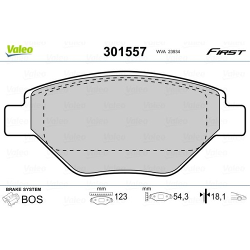 VALEO set placute frana,frana disc FIRST