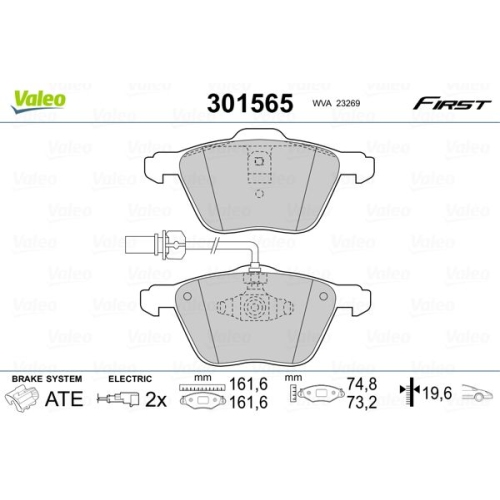 VALEO set placute frana,frana disc FIRST