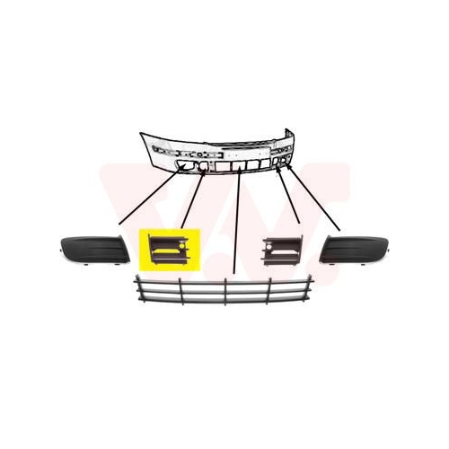 Grila bara protectie Skoda Octavia 2 (1z3) Van Wezel 7622594, parte montare : dreapta, fata