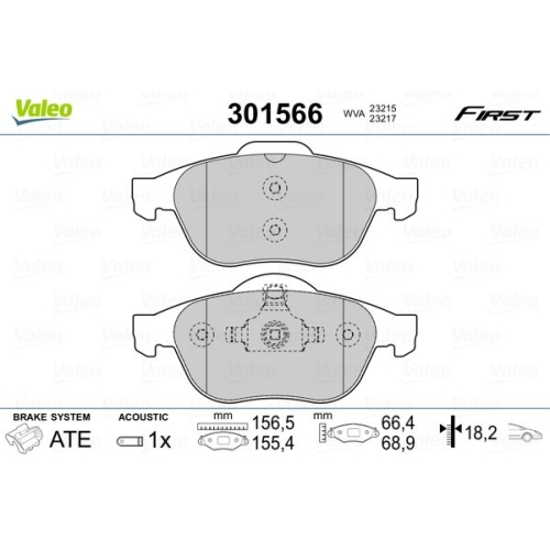 VALEO set placute frana,frana disc FIRST