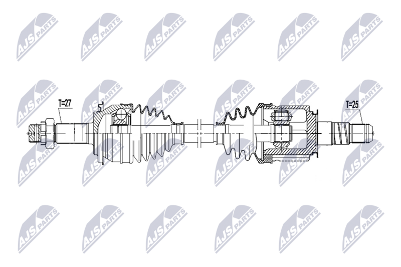Planetara Nissan Gt-R 3.8 T AWD 2008-; Infiniti M35 2006-2008, M37 2011-2013; partea din fata, dreapta; 39100-JF00A; NTY, aftermarket