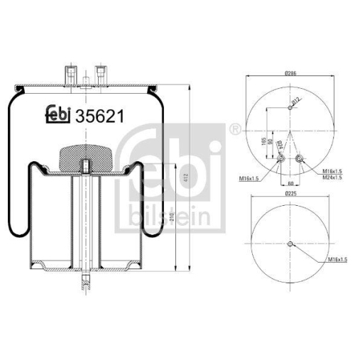 FEBI BILSTEIN Burduf, suspensie pneumatica